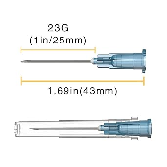 100Pack 23 Gauge 1 inch Needle, Luer Lock Lab Dispensing Accessories, Individual Package